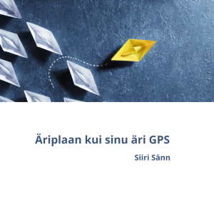 Äriplaan kui sinu äri GPS. Tasuta koolitusvideo