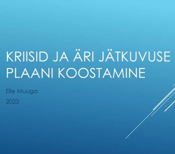 Kriisid ja äri jätkuvuse plaan